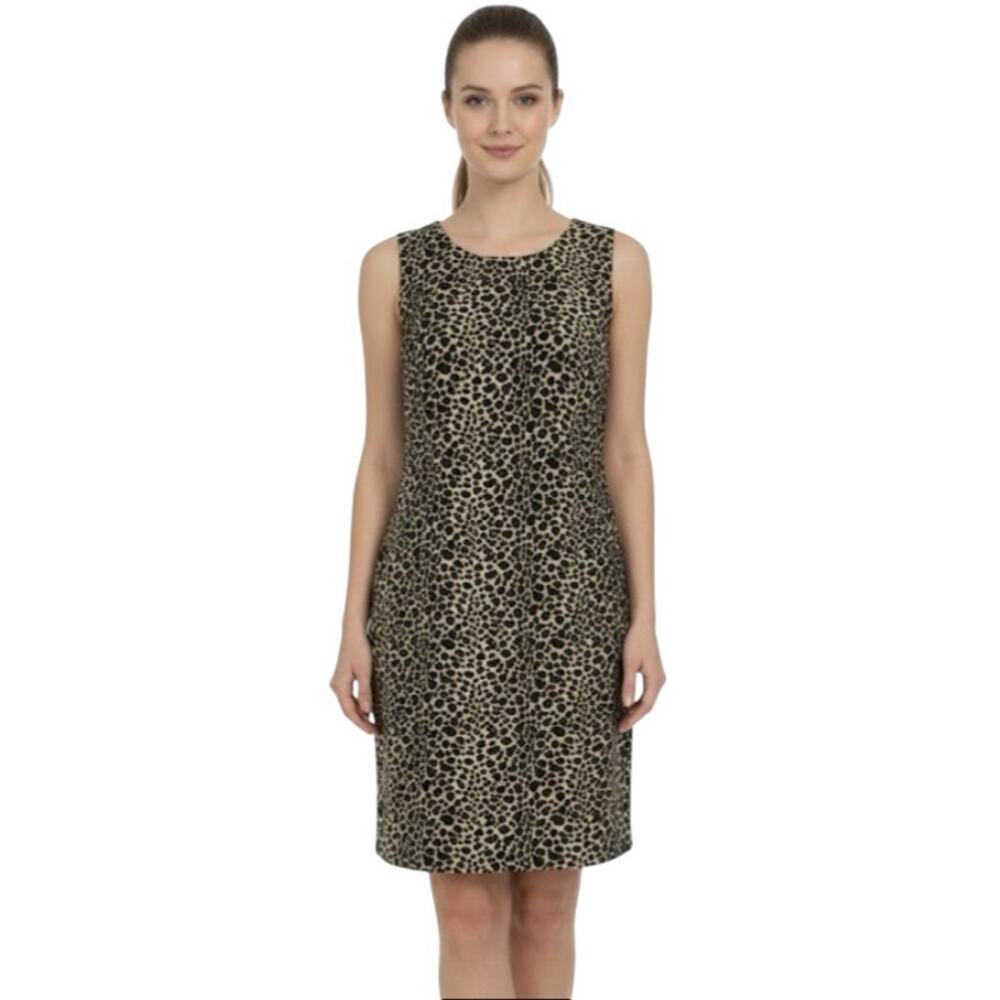 NWT Adrianna Papell Leopard Print Sleeveless Sheath Dress Size 10